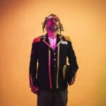 Takin in a yellow studio