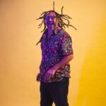 Takin in a yellow studio