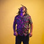 Takin in a yellow studio