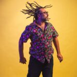 Takin in a yellow studio