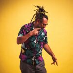 Takin in a yellow studio