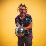 Takin in a yellow studio