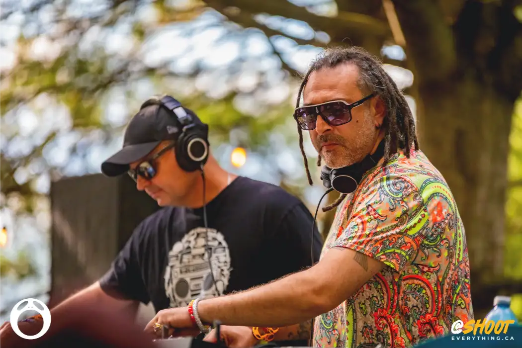 Djs outside in sunshine