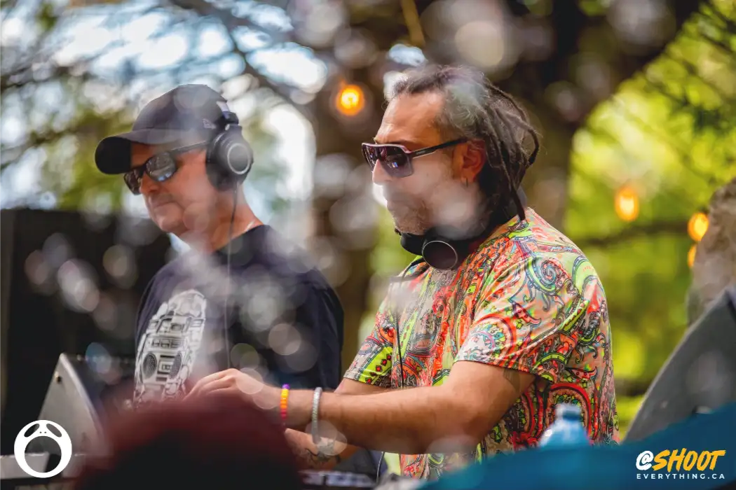 Dj outside in sunshine