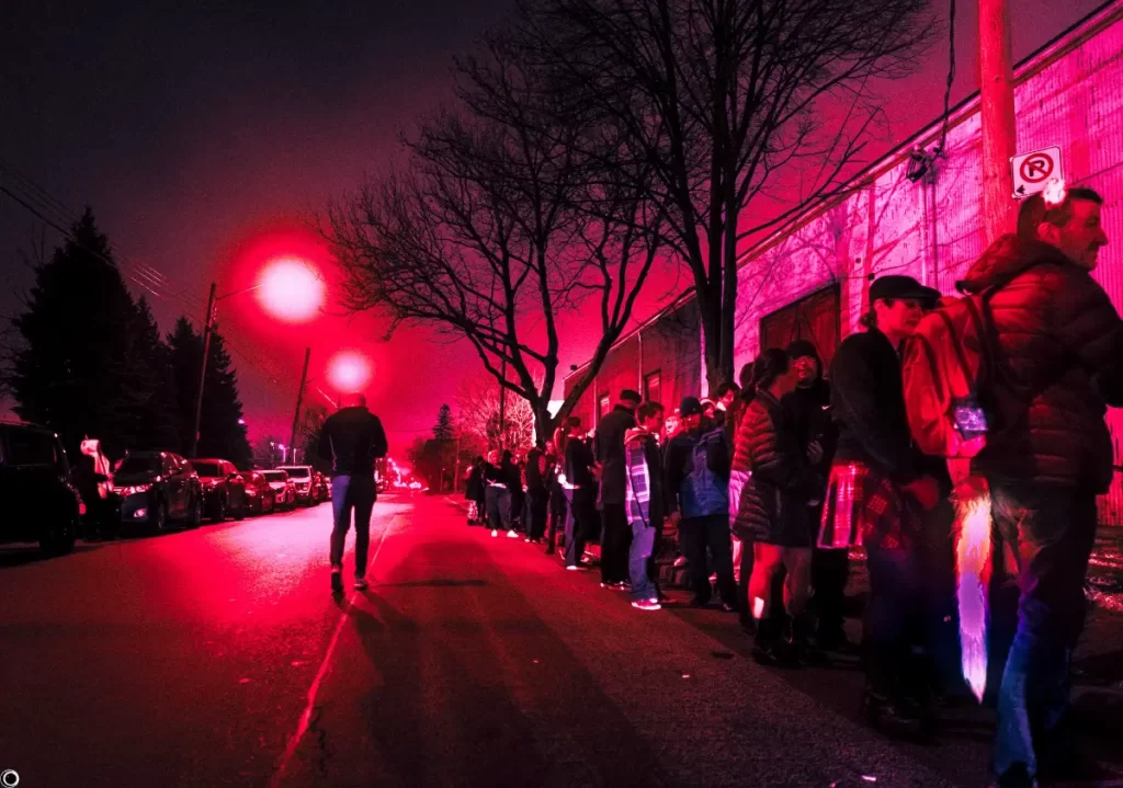 Lineup outside First Flight Express
